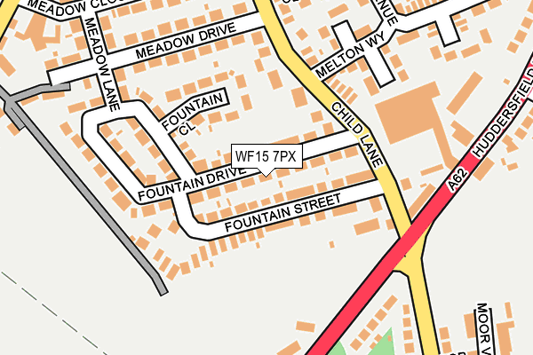 WF15 7PX map - OS OpenMap – Local (Ordnance Survey)