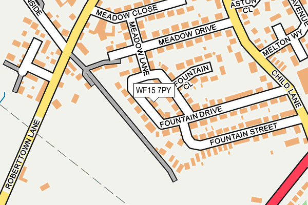 WF15 7PY map - OS OpenMap – Local (Ordnance Survey)