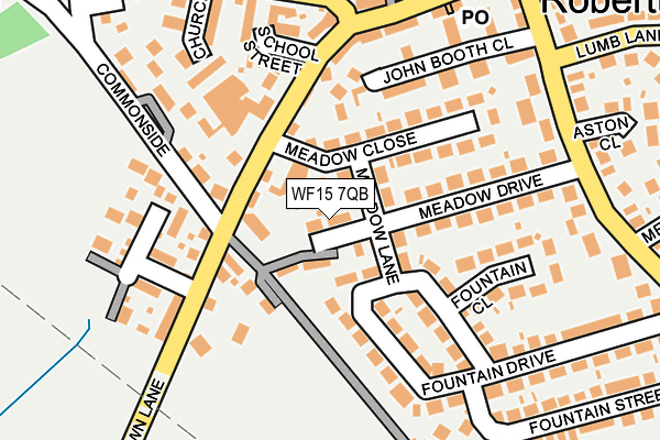 WF15 7QB map - OS OpenMap – Local (Ordnance Survey)