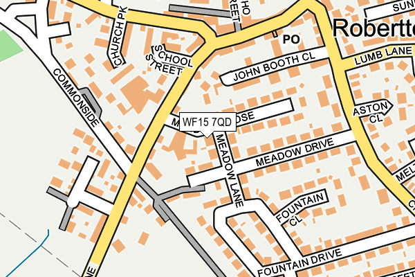 WF15 7QD map - OS OpenMap – Local (Ordnance Survey)