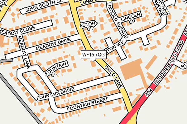 WF15 7QG map - OS OpenMap – Local (Ordnance Survey)