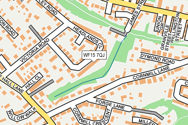 WF15 7QJ map - OS OpenMap – Local (Ordnance Survey)