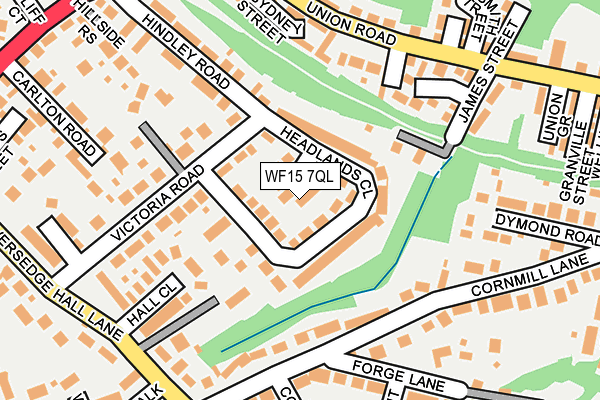 WF15 7QL map - OS OpenMap – Local (Ordnance Survey)