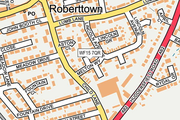WF15 7QR map - OS OpenMap – Local (Ordnance Survey)