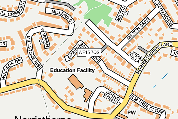 WF15 7QS map - OS OpenMap – Local (Ordnance Survey)