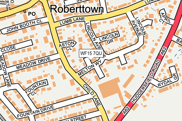 WF15 7QU map - OS OpenMap – Local (Ordnance Survey)