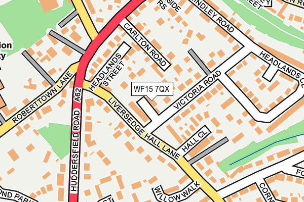 WF15 7QX map - OS OpenMap – Local (Ordnance Survey)