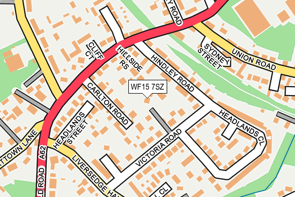 WF15 7SZ map - OS OpenMap – Local (Ordnance Survey)