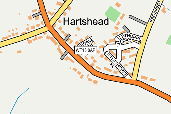 WF15 8AP map - OS OpenMap – Local (Ordnance Survey)