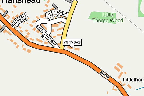 WF15 8AS map - OS OpenMap – Local (Ordnance Survey)