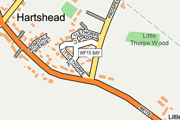 WF15 8AY map - OS OpenMap – Local (Ordnance Survey)