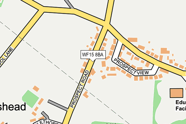 WF15 8BA map - OS OpenMap – Local (Ordnance Survey)