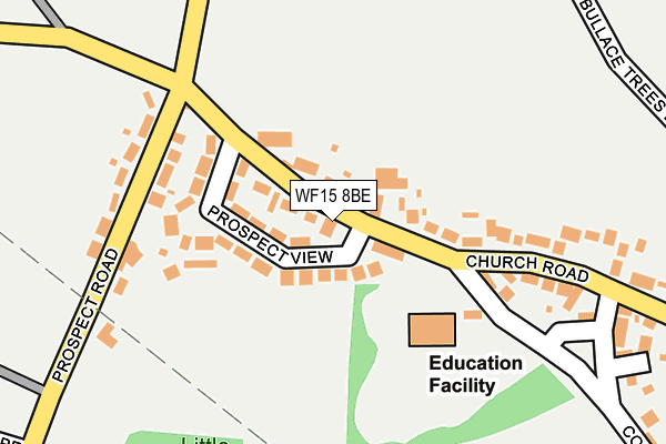 WF15 8BE map - OS OpenMap – Local (Ordnance Survey)