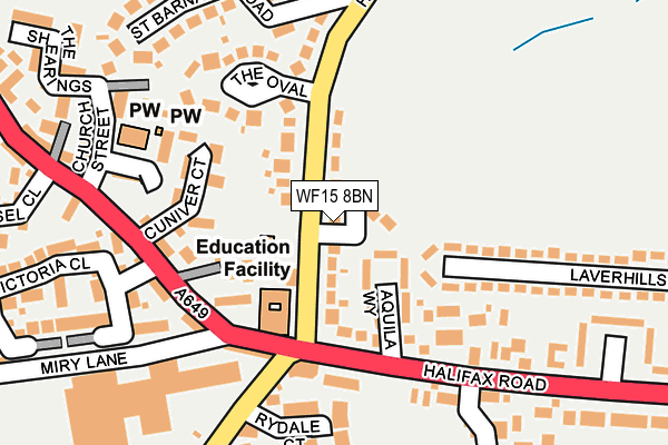 WF15 8BN map - OS OpenMap – Local (Ordnance Survey)