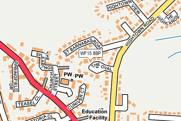 WF15 8BP map - OS OpenMap – Local (Ordnance Survey)