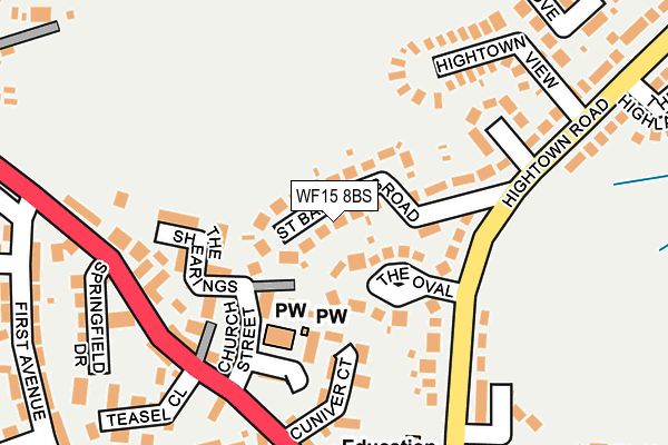 WF15 8BS map - OS OpenMap – Local (Ordnance Survey)
