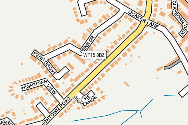 WF15 8BZ map - OS OpenMap – Local (Ordnance Survey)