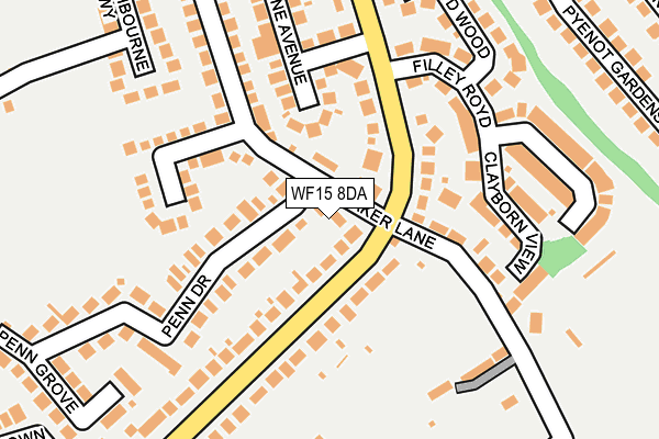 WF15 8DA map - OS OpenMap – Local (Ordnance Survey)
