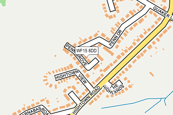 WF15 8DD map - OS OpenMap – Local (Ordnance Survey)