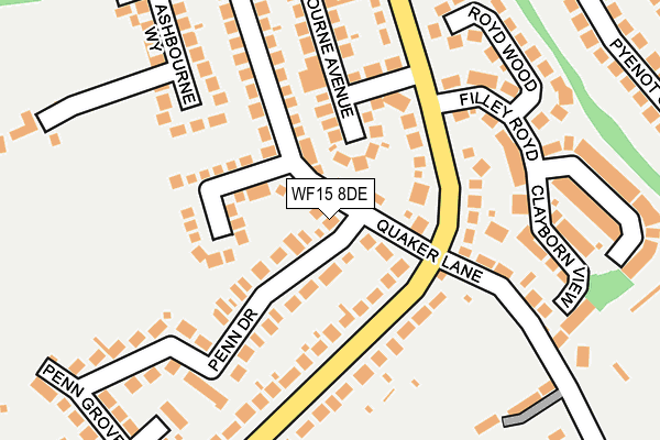 WF15 8DE map - OS OpenMap – Local (Ordnance Survey)