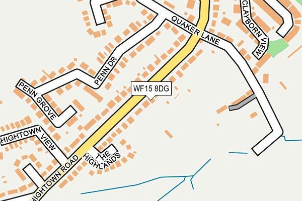 WF15 8DG map - OS OpenMap – Local (Ordnance Survey)