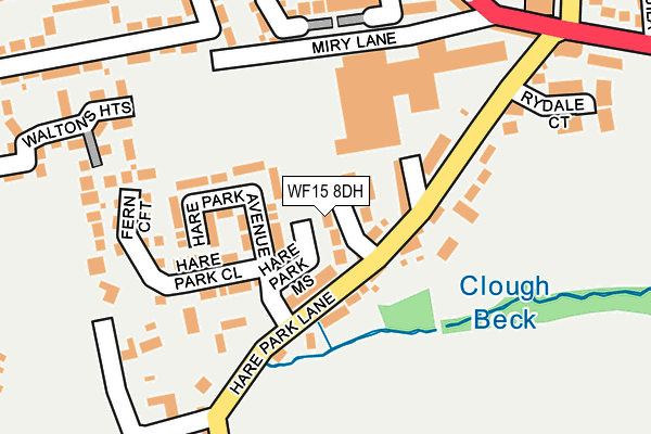 WF15 8DH map - OS OpenMap – Local (Ordnance Survey)