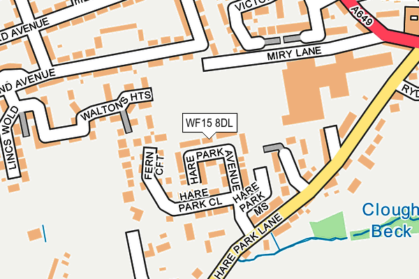 WF15 8DL map - OS OpenMap – Local (Ordnance Survey)