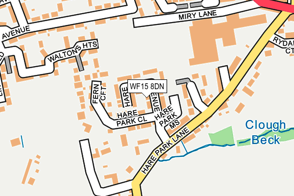 WF15 8DN map - OS OpenMap – Local (Ordnance Survey)