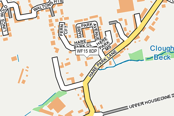 WF15 8DP map - OS OpenMap – Local (Ordnance Survey)