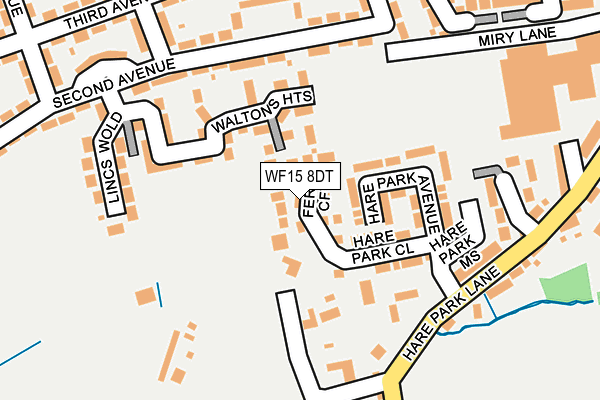 WF15 8DT map - OS OpenMap – Local (Ordnance Survey)