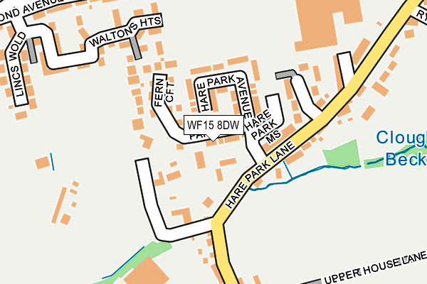 WF15 8DW map - OS OpenMap – Local (Ordnance Survey)