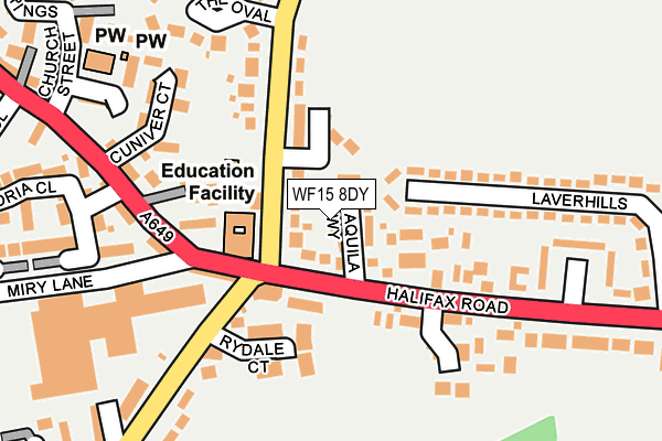 WF15 8DY map - OS OpenMap – Local (Ordnance Survey)