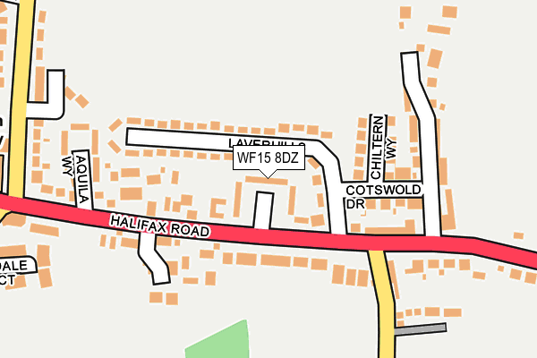 WF15 8DZ map - OS OpenMap – Local (Ordnance Survey)