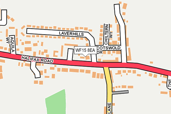 WF15 8EA map - OS OpenMap – Local (Ordnance Survey)