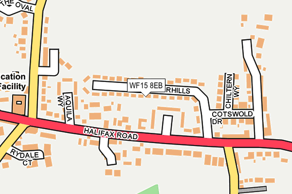 WF15 8EB map - OS OpenMap – Local (Ordnance Survey)