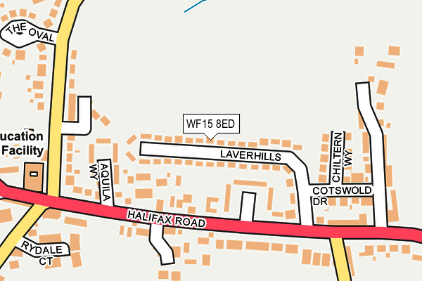WF15 8ED map - OS OpenMap – Local (Ordnance Survey)