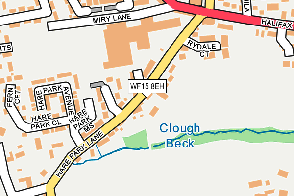 WF15 8EH map - OS OpenMap – Local (Ordnance Survey)