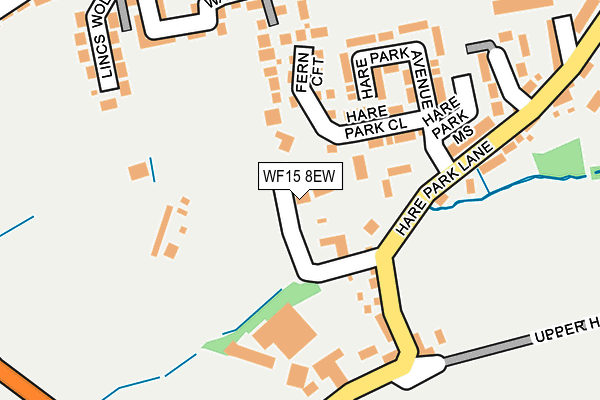 WF15 8EW map - OS OpenMap – Local (Ordnance Survey)