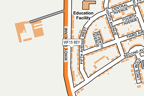 WF15 8EY map - OS OpenMap – Local (Ordnance Survey)