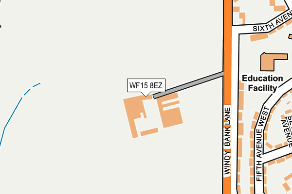 WF15 8EZ map - OS OpenMap – Local (Ordnance Survey)