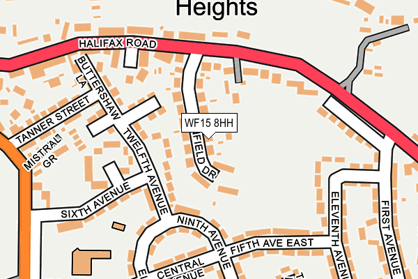 WF15 8HH map - OS OpenMap – Local (Ordnance Survey)