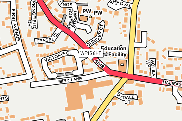 WF15 8HT map - OS OpenMap – Local (Ordnance Survey)