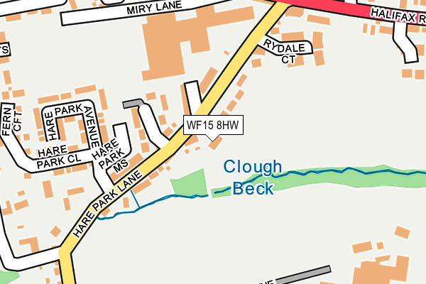 WF15 8HW map - OS OpenMap – Local (Ordnance Survey)