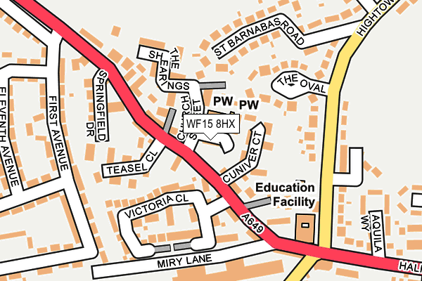 WF15 8HX map - OS OpenMap – Local (Ordnance Survey)