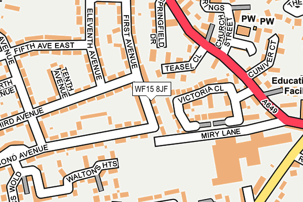 WF15 8JF map - OS OpenMap – Local (Ordnance Survey)
