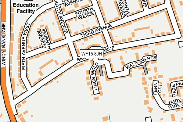 WF15 8JH map - OS OpenMap – Local (Ordnance Survey)