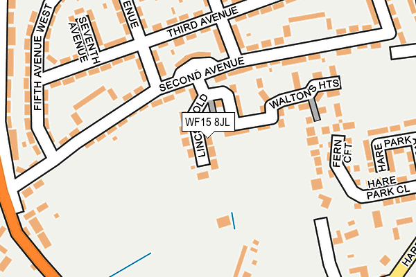 WF15 8JL map - OS OpenMap – Local (Ordnance Survey)