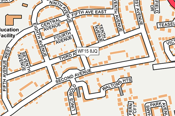 WF15 8JQ map - OS OpenMap – Local (Ordnance Survey)