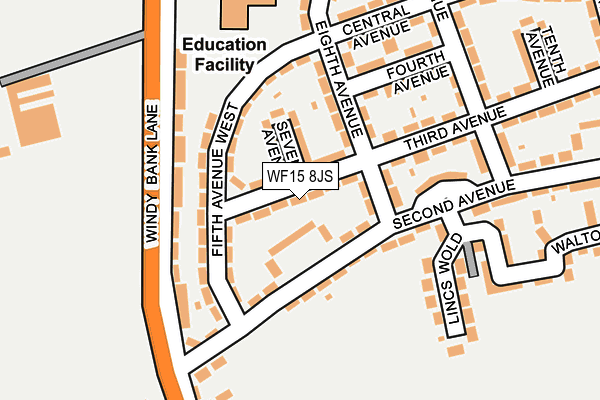 WF15 8JS map - OS OpenMap – Local (Ordnance Survey)