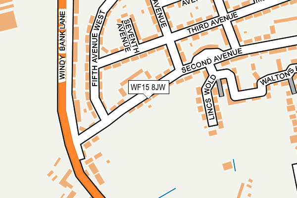 WF15 8JW map - OS OpenMap – Local (Ordnance Survey)